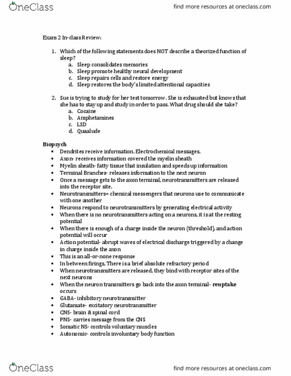 PSY-2012 Lecture Notes - Lecture 3: Theta Wave, Circadian Rhythm, Sleep Spindle thumbnail