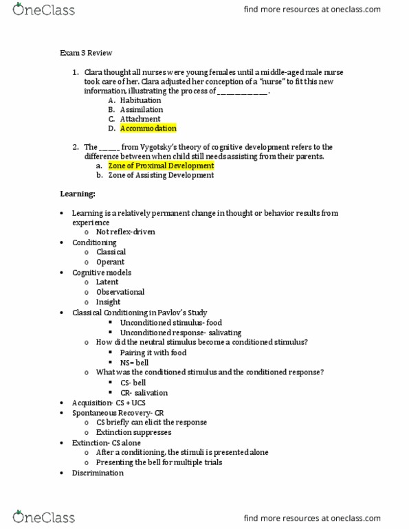 PSY-2012 Lecture Notes - Lecture 2: Childhood Amnesia, Fluid And Crystallized Intelligence, Albert Bandura thumbnail