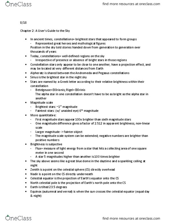 AST-1001 Lecture Notes - Lecture 1: Right Ascension, Orbital Inclination, Ecliptic thumbnail