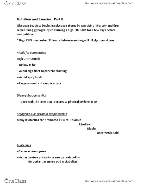 HUN 2000 Lecture Notes - Lecture 6: Stimulant, Gluconeogenesis, Cobalamin thumbnail