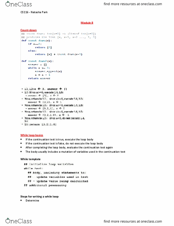 CS116 Chapter Notes - Chapter 8: Software Engineering, Binary Search Tree, For Loop thumbnail