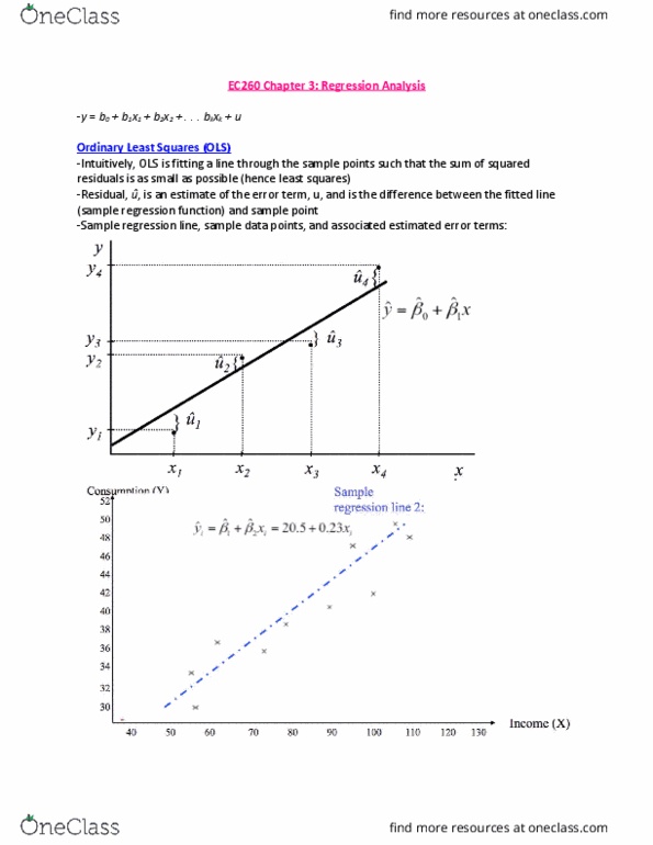 EC260 Lecture Notes - Lecture 3: Ordinary Least Squares, Null Hypothesis, F Communications thumbnail