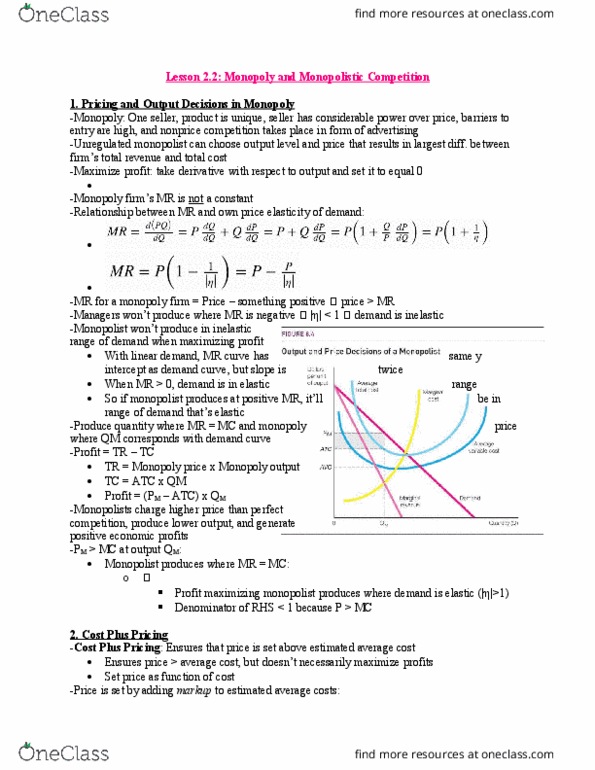 EC260 Lecture Notes - Lecture 6: Monopsony, Marginal Utility, Tangent thumbnail