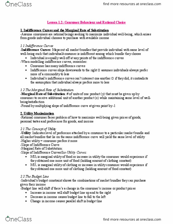 EC260 Lecture Notes - Lecture 2: Economic Surplus, Demand Curve, Supply And Demand thumbnail