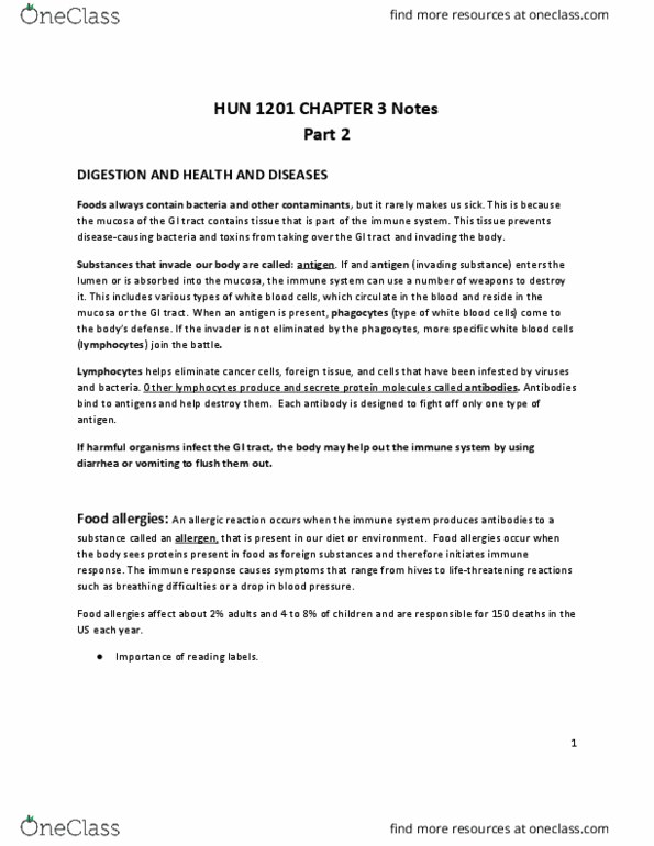 HUN1201 Chapter 3: HUN 1201 Chapter 3 Notes Part 2 thumbnail