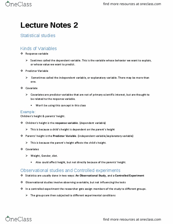 STAT 301 Lecture Notes - Lecture 2: Pepsi Challenge, Confounding, Sampling Bias thumbnail