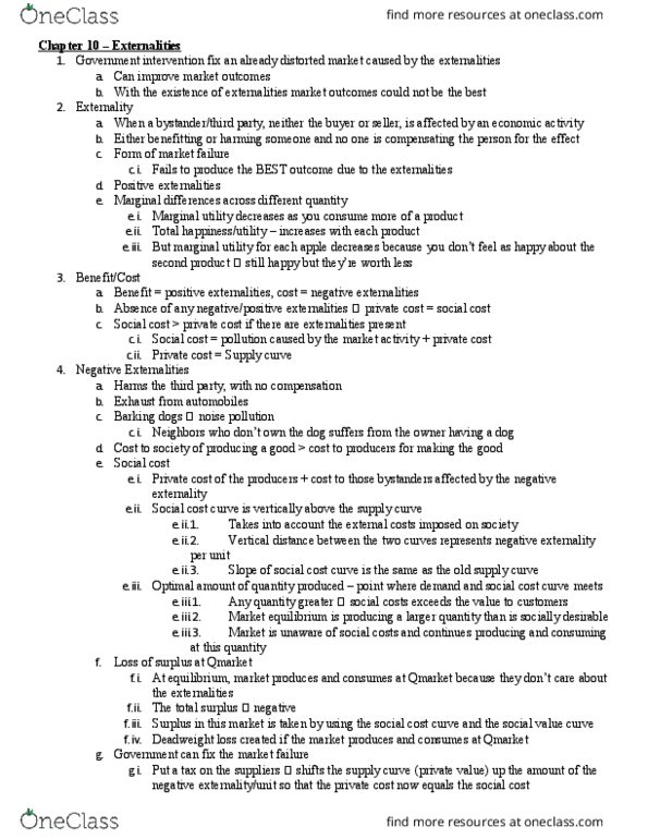 ECON 1116 Chapter Notes - Chapter 10: Coase Theorem, Invisible Hand, Normal Good thumbnail