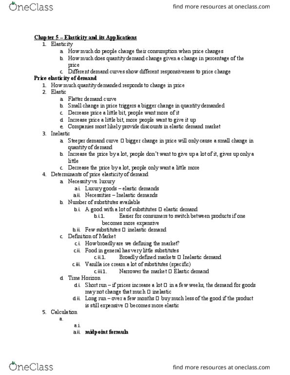 ECON 1116 Chapter Notes - Chapter 5: Economic Equilibrium, Online Public Access Catalog, Demand Curve thumbnail