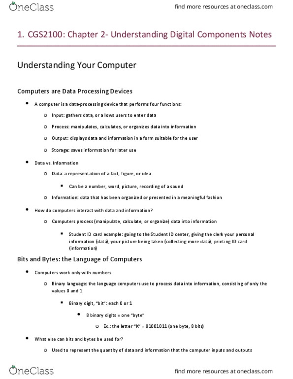 CGS-2100 Chapter Notes - Chapter 2: Readwrite, Consumer Reports, Hdmi thumbnail