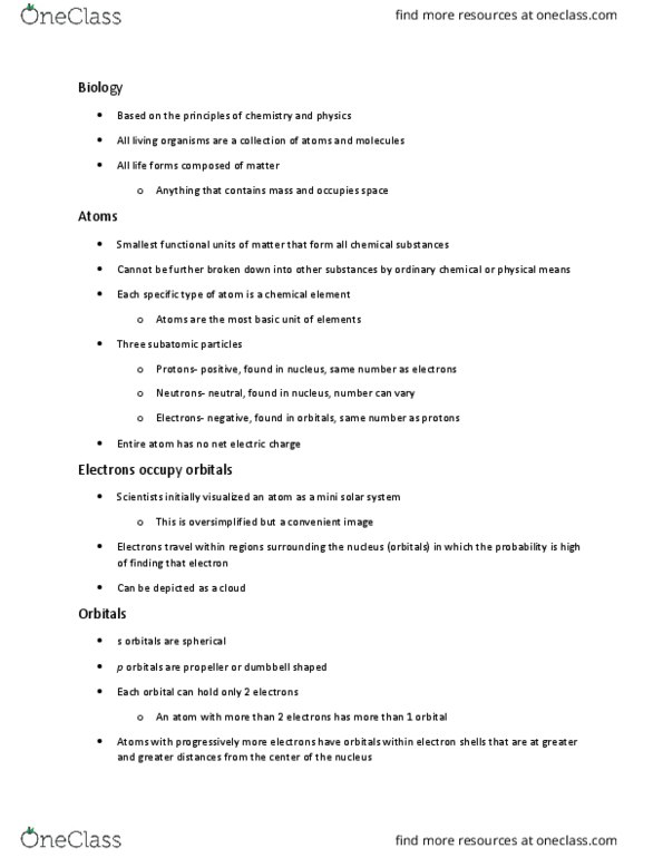 BIO-1801 Lecture Notes - Lecture 3: Ionic Bonding, Aqueous Solution, Solution thumbnail