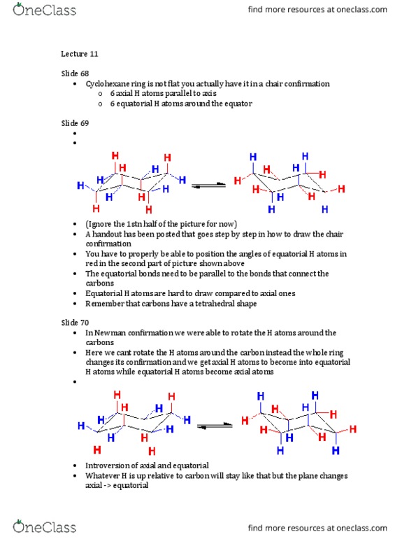 CHMB41H3 Lecture Notes - Lecture 11: Methyl Group, Cyclohexane thumbnail