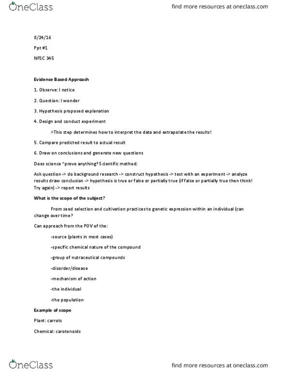 NFSC 345 Lecture Notes - Lecture 2: Carotenoid, Macular Degeneration, Nutraceutical thumbnail