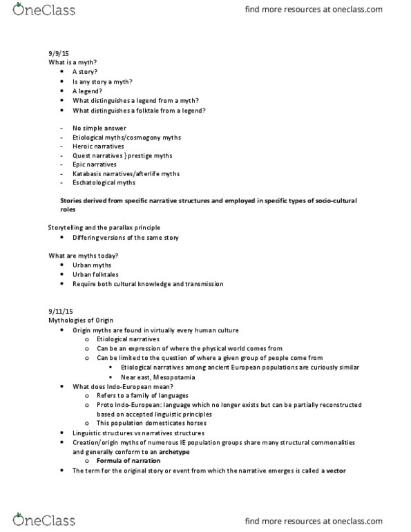 CLASSICS 224 Lecture Notes - Lecture 1: Ponos, Abzu, Katabasis thumbnail