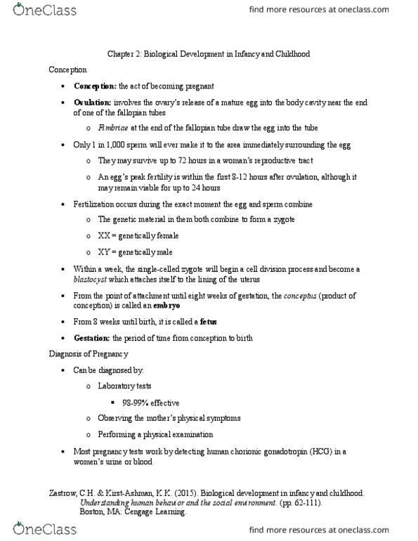 SW 310 Chapter Notes - Chapter 2: Neonatal Behavioral Assessment Scale, Laparoscopy, Frequent Urination thumbnail