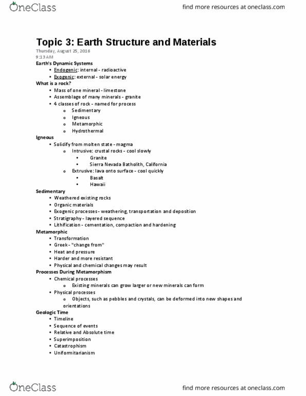 GY 102 Lecture Notes - Lecture 3: Cenozoic, Paleozoic, Extrusive Rock thumbnail