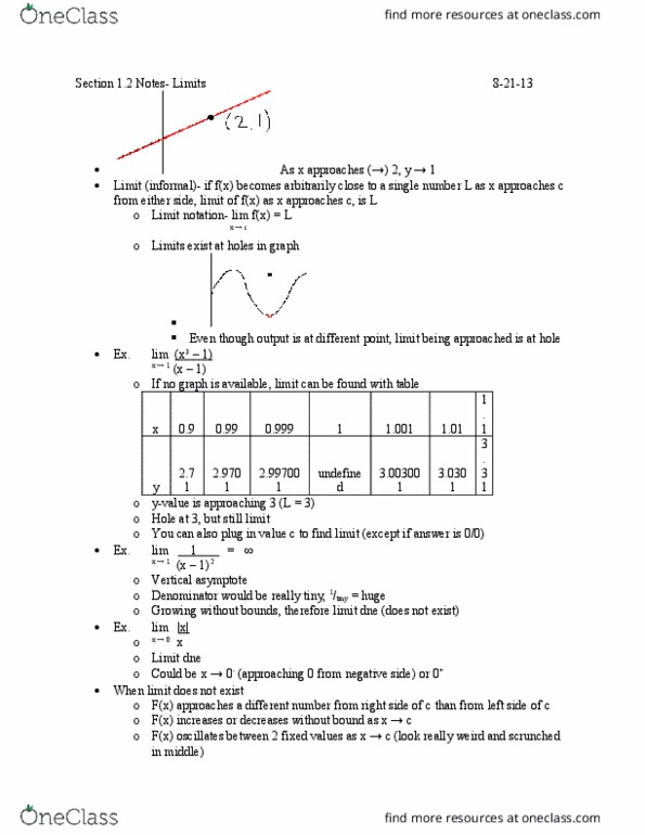MATH-M 211 Lecture Notes - Lecture 1: Asymptote thumbnail