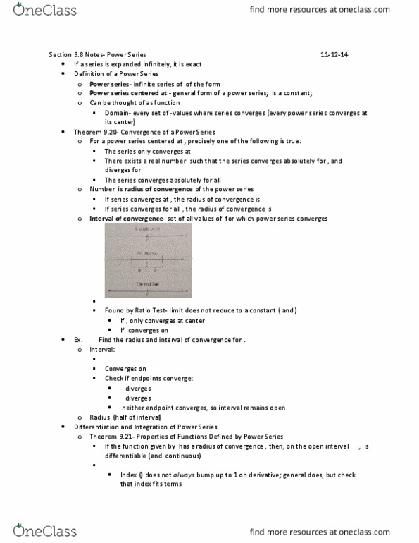 MATH-M 212 Lecture Notes - Lecture 18: Ratio Test, Absolute Convergence thumbnail