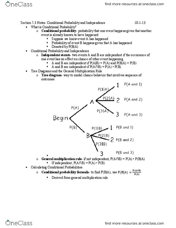 STAT-S 300 Lecture Notes - Lecture 12: Conditional Probability thumbnail