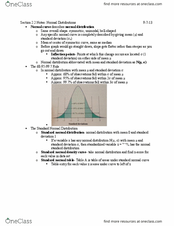 STAT-S 300 Lecture Notes - Lecture 4: Standard Score, Standard Normal Deviate, Standard Deviation thumbnail