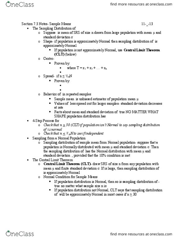 STAT-S 300 Lecture Notes - Lecture 18: Standard Deviation, Sampling Distribution, Normal Distribution thumbnail