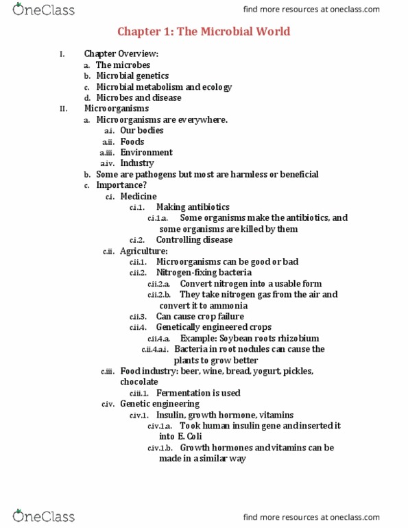 BIOL 2051 Lecture Notes - Lecture 1: Soybean, Stanley Miller, Paramecium thumbnail