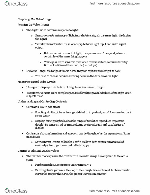 FILM 1020 Chapter Notes - Chapter 5: Deinterlacing, Posterization, Chroma Subsampling thumbnail