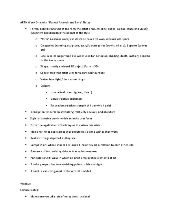 VISA 1900 Lecture Notes - Lecture 1: Piet Mondrian, J. M. W. Turner, Vanishing Point thumbnail