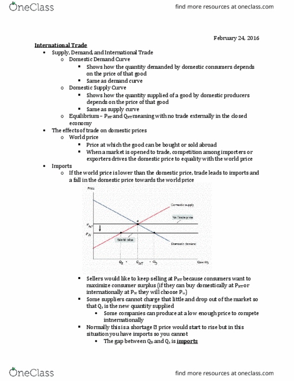 ECON 101 Lecture Notes - Lecture 12: Demand Curve, Economic Surplus, Autarky thumbnail