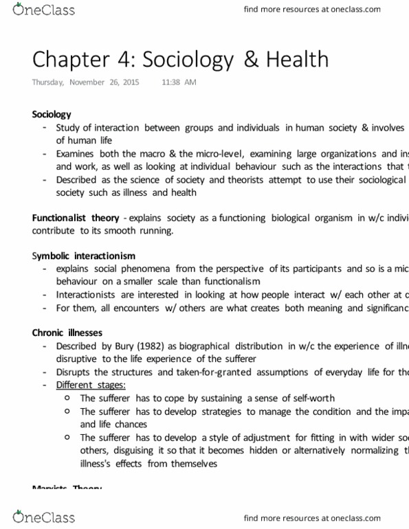 HLTA02H3 Chapter Notes - Chapter 4: Symbolic Interactionism, Social Constructionism, Medicalization thumbnail
