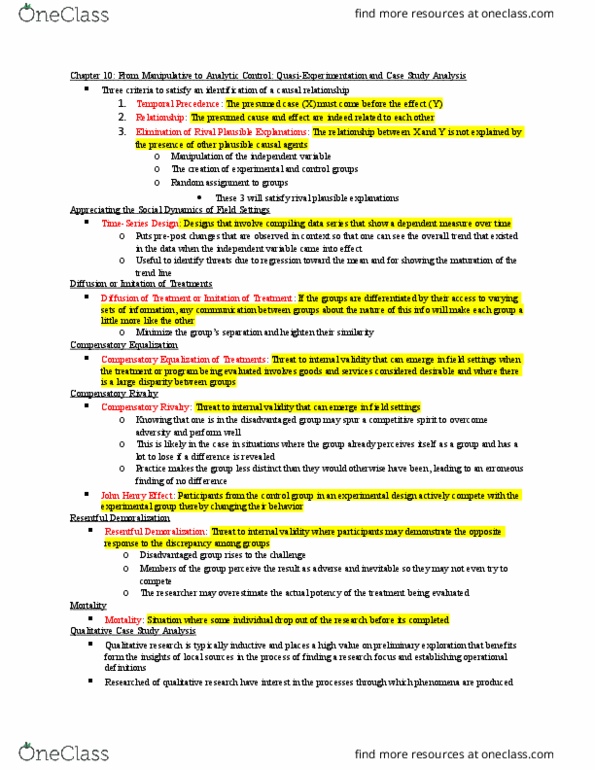 CRIM 220 Lecture Notes - Lecture 10: Internal Validity, Modus Operandi thumbnail