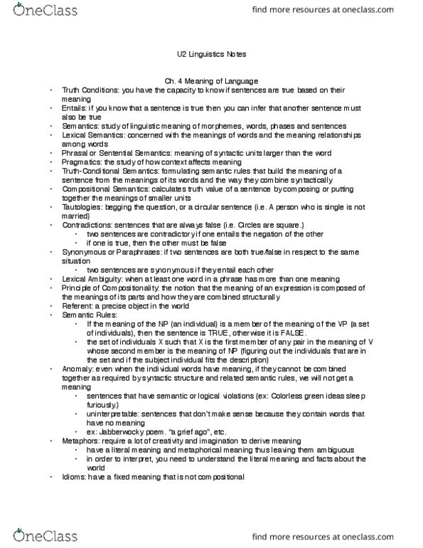 SLHS 22700 Chapter Notes - Chapter Unit 2: Colorless Green Ideas Sleep Furiously, International Phonetic Alphabet, Articulatory Phonetics thumbnail