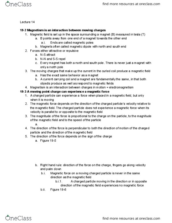 PHYS 6B Chapter Notes - Chapter 19: Mass Spectrometry, Right-Hand Rule, Solenoid thumbnail