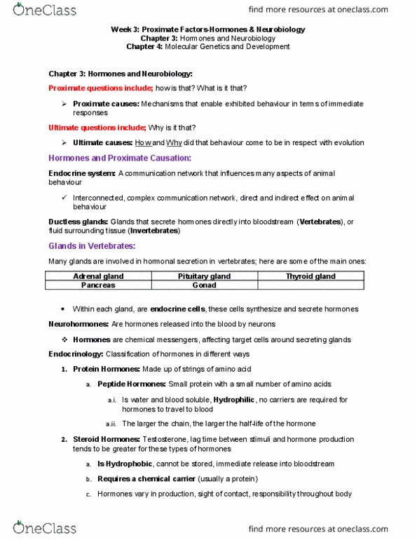 BIOL 321 Lecture Notes - Lecture 3: Pituitary Gland, Adrenal Gland, Adrenocorticotropic Hormone thumbnail