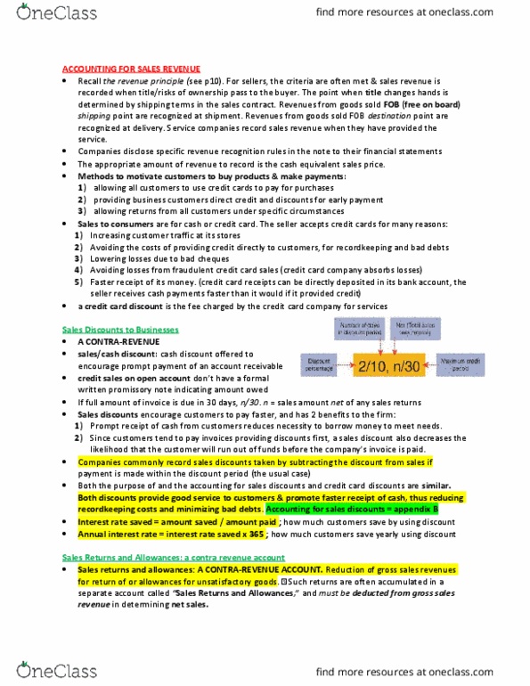 AFM101 Chapter Notes - Chapter 7: Cash Cash, Accounts Receivable, Gross Profit thumbnail