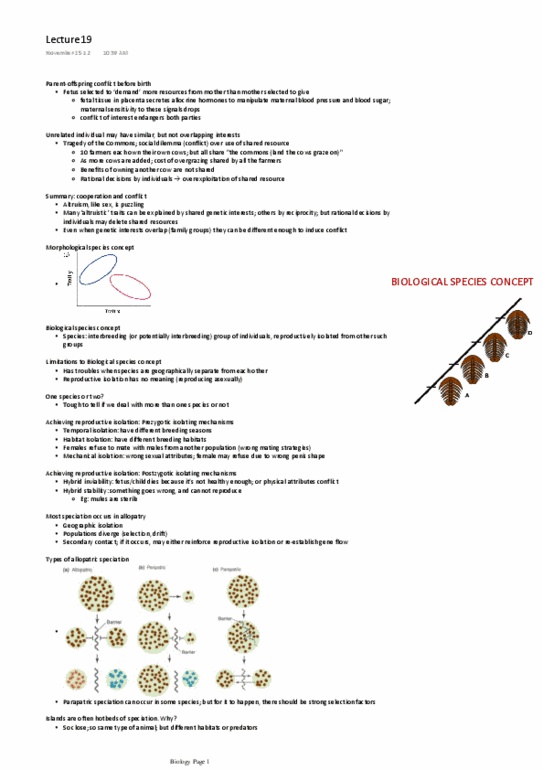 Biology 1001A Lecture Notes - Lecture 19: Social Dilemma, Overgrazing, Blood Sugar thumbnail