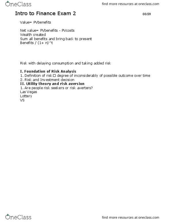 FIN 3104 Lecture Notes - Lecture 2: Interest Rate Risk, Standard Deviation, Risk Aversion thumbnail