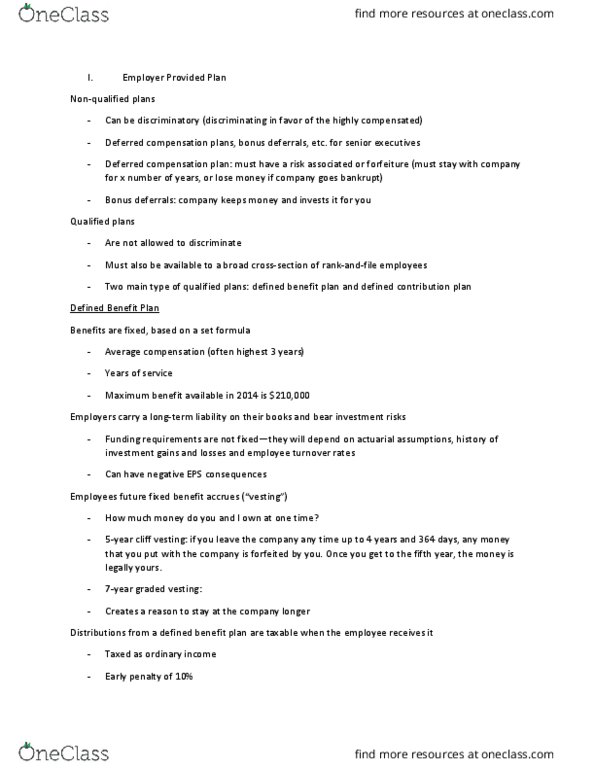 ACCT 3200 Lecture Notes - Lecture 1: Defined Contribution Plan, Sep-Ira, Ordinary Income thumbnail