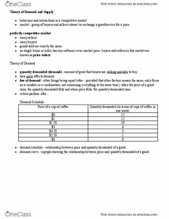 ECON 20A Lecture Notes - Lecture 2: Ceteris Paribus, Demand Curve, Complementary Good thumbnail