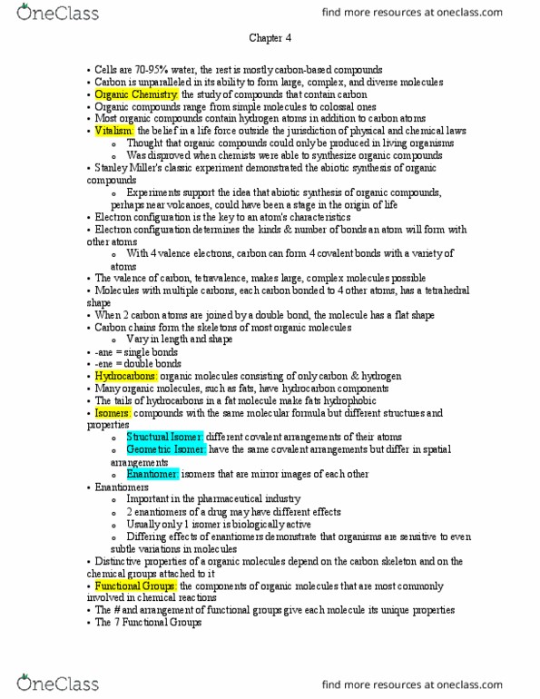 BIOL 111 Lecture Notes - Lecture 4: Electron Configuration, Tetravalence, Covalent Bond thumbnail