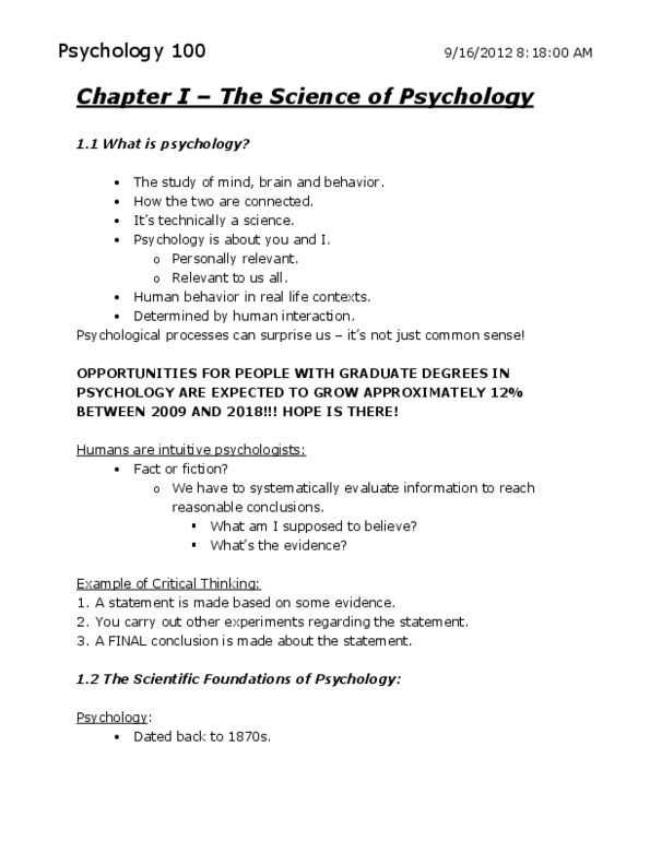 PSYC 100 Lecture Notes - Mary Whiton Calkins, American Psychological Association, B. F. Skinner thumbnail