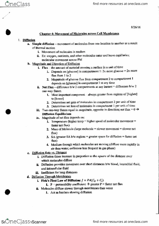 BIOL 4431K Chapter 4: Movement of Molecules across Cell Membranes thumbnail