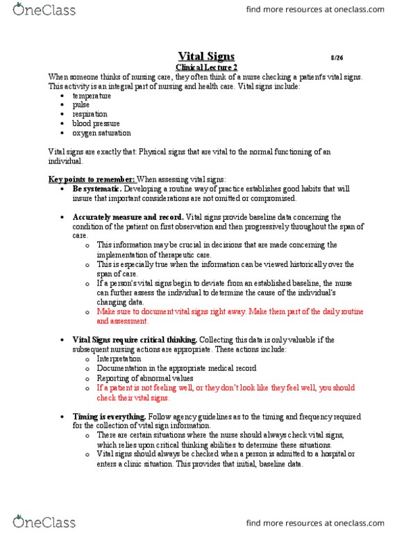 NUR 324 Lecture Notes - Lecture 2: Relapsing Fever, Fever, Circadian Rhythm thumbnail