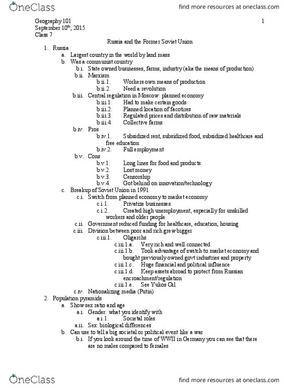 GEOG 101 Lecture Notes - Lecture 7: Planned Economy, Full Employment, Nationalization thumbnail