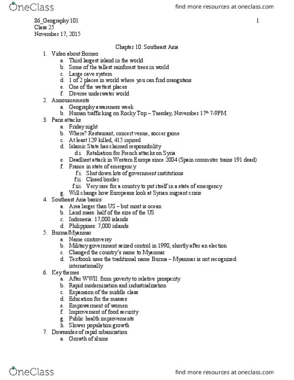 GEOG 101 Lecture Notes - Lecture 25: Food Security, Public Health, Reducing Emissions From Deforestation And Forest Degradation thumbnail