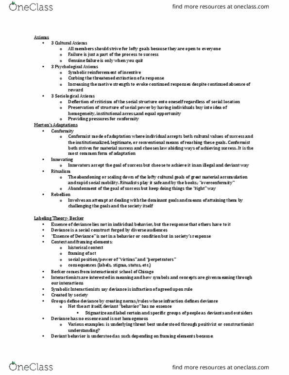 SOCI 2703 Lecture Notes - Lecture 6: Symbolic Interactionism, Ascribed Status, Premarital Sex thumbnail