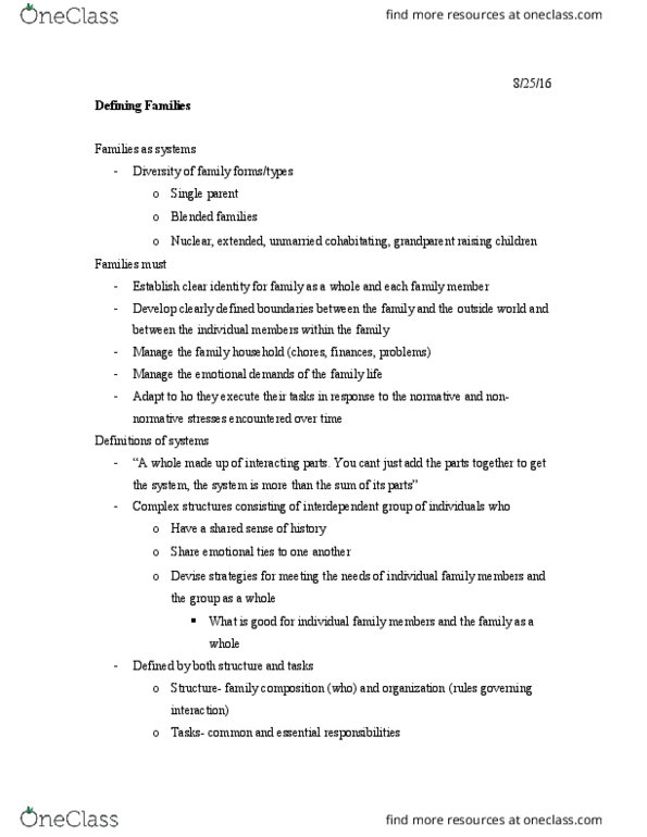 HESC 3443 Lecture Notes - Lecture 1: Single Parent thumbnail