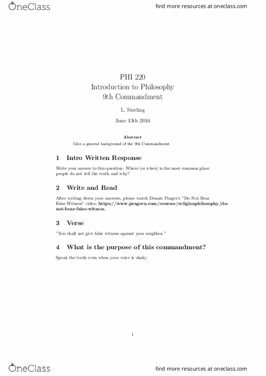 PHI 220 Lecture 9: 9th Commandment Notes thumbnail