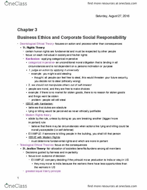 MANAGMNT 260 Chapter 3: Chapter 3 Notes- OneClass thumbnail