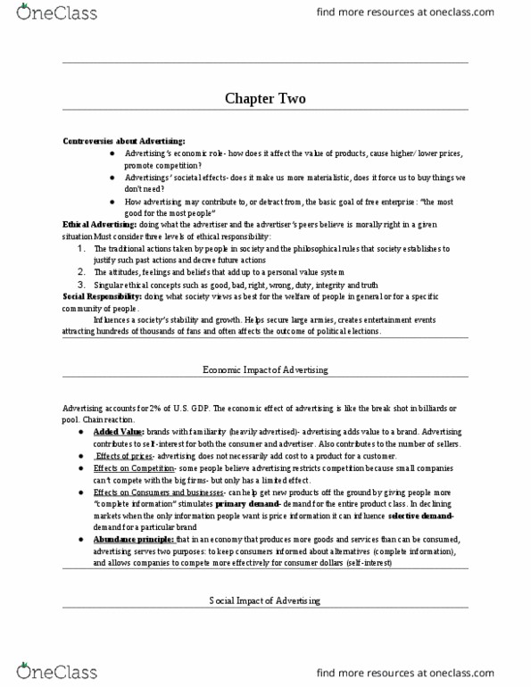 APR 221 Chapter Notes - Chapter 2: Ftc Fair Information Practice, Commercial Speech, Capitalism thumbnail