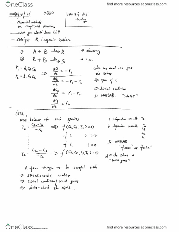 CHEN 4330 Lecture Notes - Lecture 11: Adsorption thumbnail